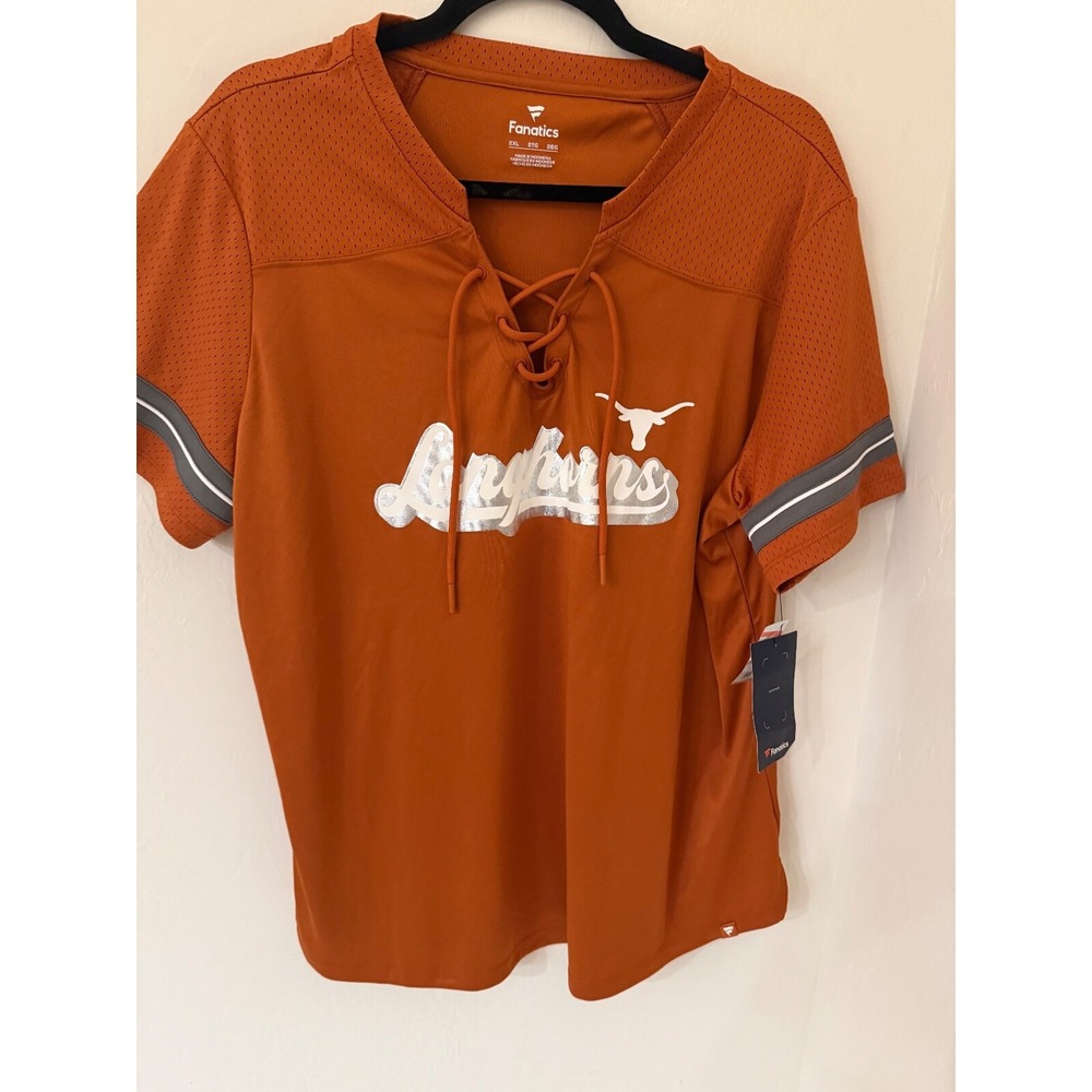 Fanatics Texas Texas Longhorns Athena Lace-Up V-Neck T-Size 2XL